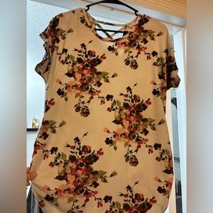 Red Cut Out Blouse with Unique Sleeve Design